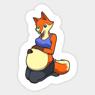 Fox with baby belly - Pregnant Sticker